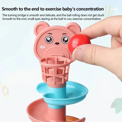 Baby Puzzle Track Turn Around Track Rolling Ball Mental Sliding Ball Tower Education Assembling Toy Gift Stacking Toy for Kids