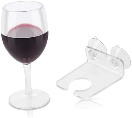 Unomor Transparent Acrylic Wine Glass Rack with Suction Cup Holder