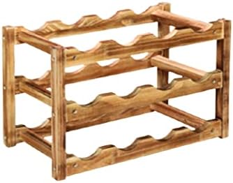 Three-Layer Premium Pine Wine Rack with Screw Reinforcement 12 Bottles