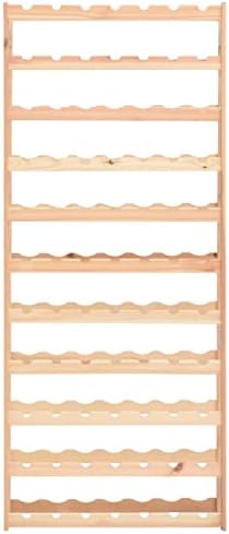 77-Bottle Freestanding Wine Rack in Beige