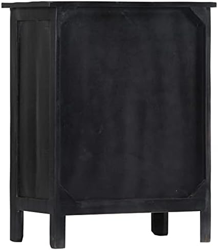 SKM Wine Rack Black 22x138x295 Solid Mango Wood 1