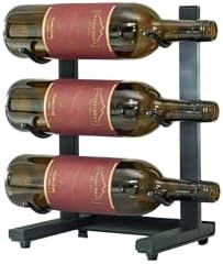 Compact 3-Bottle Wine Rack with Elegant Metal Design