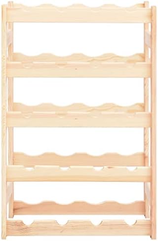 BIGBARLEY 20-Bottle Wine Rack Table with Pinewood Design