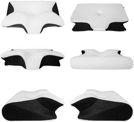 Ergonomic Memory Foam Pillow with Cooling Contour and Adjustable Support