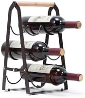 Generic LMingKun Foldable Wine Rack - 2-6 Bottle Black Metal Stand