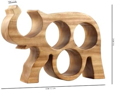 Solid Wood Elephant Wine Holder - Tabletop Wine Rack Decor
