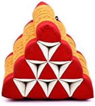 Leewadee Triangle Pillow Kapok Filled Comfortable Reading Backrest 20x13x13 Inches Orange Red