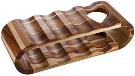 NIBHZ Double-Layer Bamboo Wine Rack for Home Kitchen