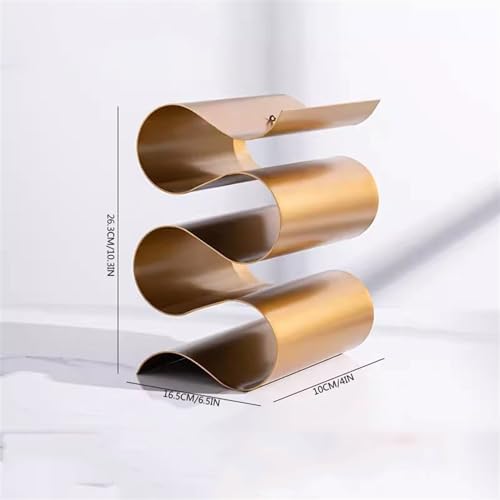 Black Tabletop Wine Rack with S-Shaped Design
