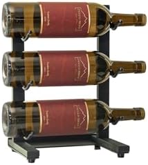 Compact 3-Bottle Wine Rack with Elegant Metal Design
