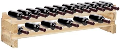 MJiot 24-Bottle Modular Bamboo Wine Rack