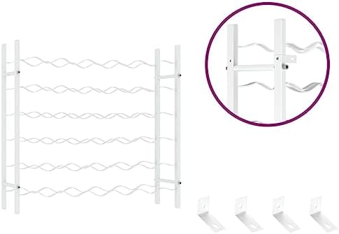 vidaXL White Metal Wine Rack for 36 Bottles