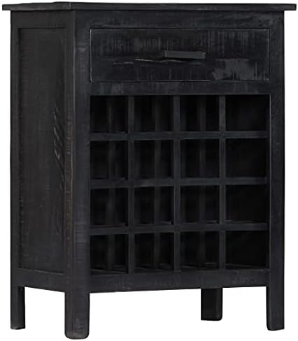 CUMYZO Wine Rack Black 22x138x295 Solid Mango Wood 1