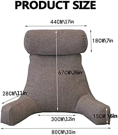 CFMZ Reading Bed Rest Pillows with Armrest and Neck Roll