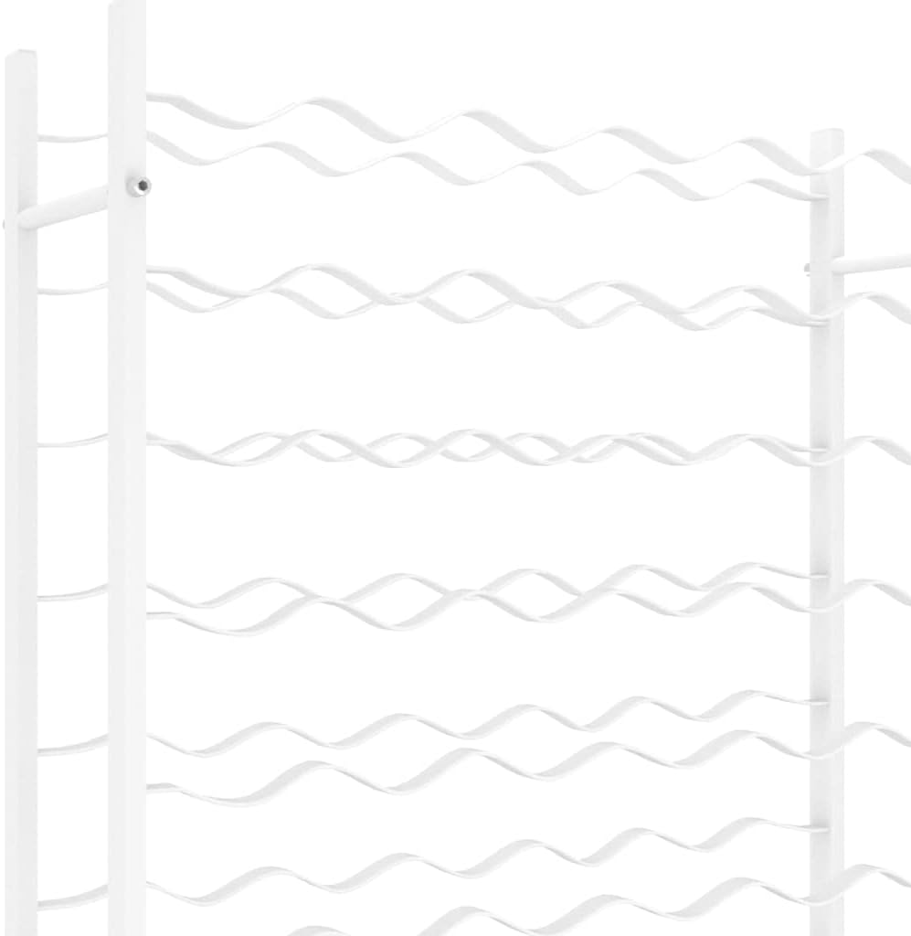 vidaXL White Metal Wine Rack for 36 Bottles