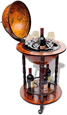 Globe Wine Bar Stand Eucalyptus Wood