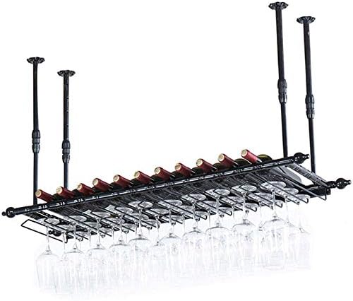 FCHMY Wine Glass Rack - Adjustable Space-Saving Black 80x30cm