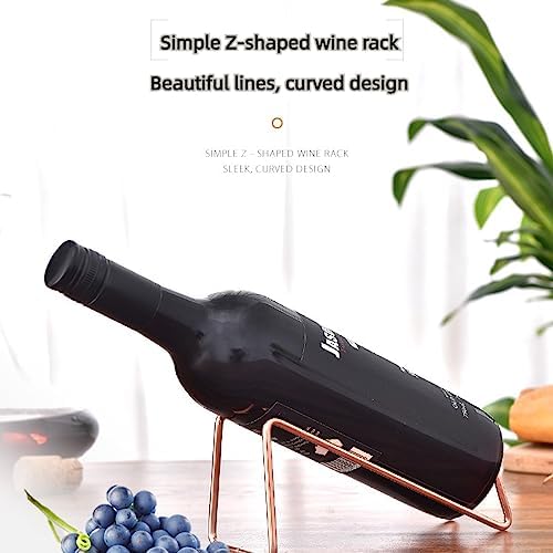 OWKAY Simple Z Shaped Wine Rack Rose Gold