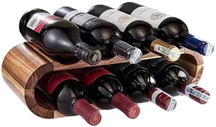 NIBHZ Double-Layer Bamboo Wine Rack for Home Kitchen