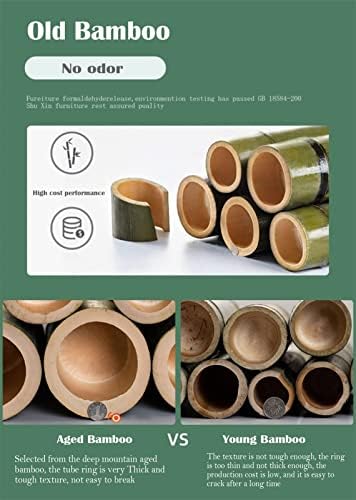Meiiron Bamboo Wine Rack 5-Bottle Display with Glass Holder