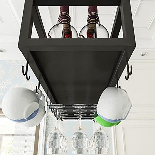 DASHADAO Hanging Wine Glass Rack - Black Stemware Holder