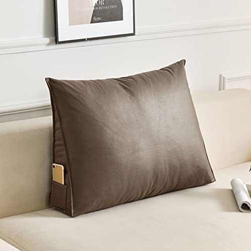 Karnado Wedge Back Cushion with Pockets and Faux PU Leather Cover
