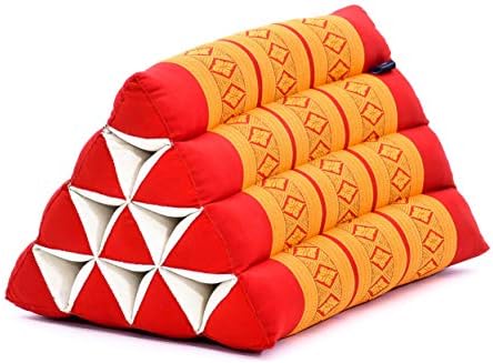 Leewadee Triangle Pillow Kapok Filled Comfortable Reading Backrest 20x13x13 Inches Orange Red