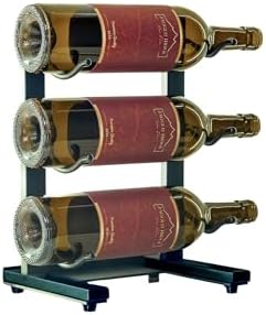 Compact 3-Bottle Wine Rack with Elegant Metal Design
