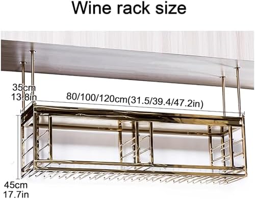 SDdPulse Ceiling Wine Rack with Adjustable Metal Bars