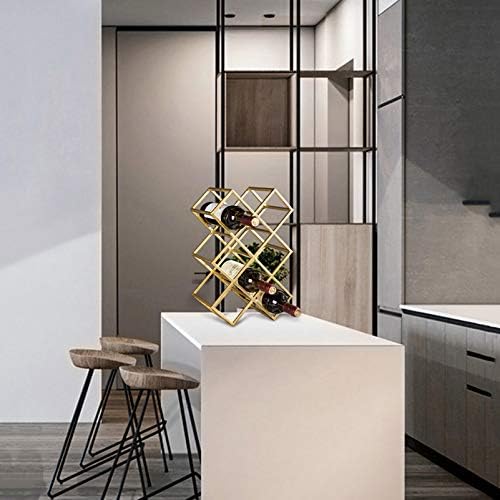 Modern Wine Rack for 8 Bottles Gold Finish