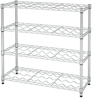 TRINITY 4-Tier Adjustable Wine Rack Freestanding Chrome