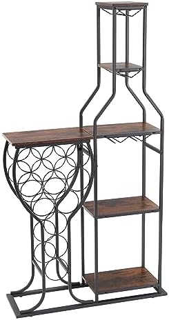 CIATRE 11 Bottle Freestanding Wine Rack with Glass Holder
