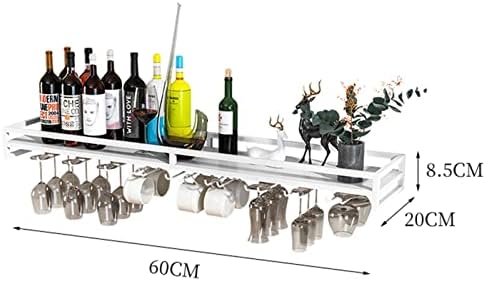 Suuim Wall-Mounted Wine Holder with Stemware and Bottle Racks White