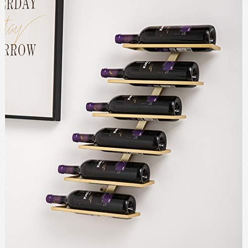 Suuim Wall Mounted Wine Rack 6 Bottles Durable Metal Holder
