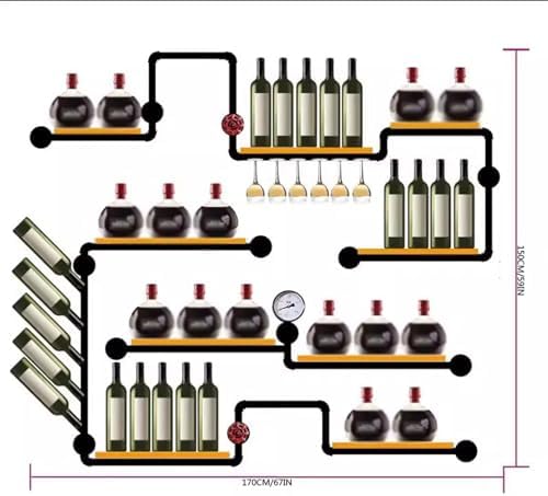 DYPA-AF12 Industrial Style Wine Rack for Kitchen and Home
