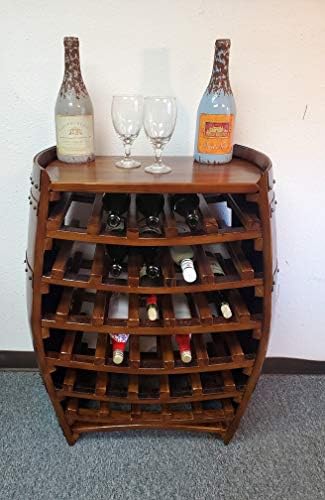 MGP Reclaimed Oak Wine Rack with Teak Counter