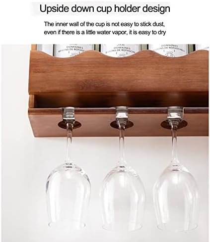 Wall-Mounted Wine Glass Holder with Solid Wood Design 1