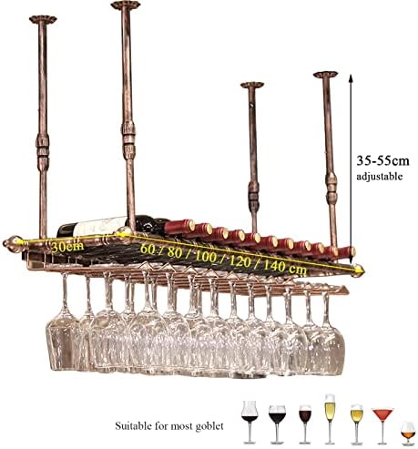 LASEVE Vintage Wine Rack with Adjustable Hanger