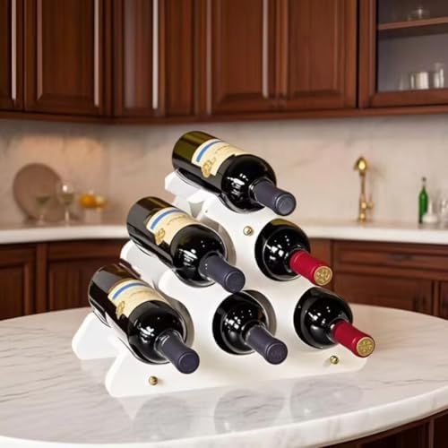 NumRise 6 Bottle Countertop Wine Rack White