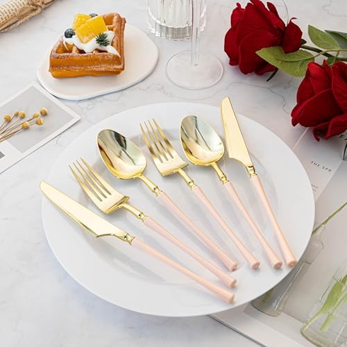 Lullaby 90pcs Gold Plastic Cutlery Set