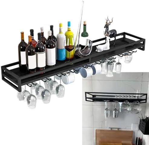 Whalebee Wall Mounted Iron Wine Glass Holder