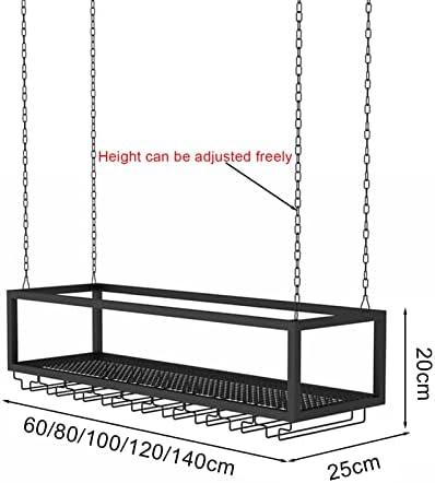 Ceiling Hanging Wine Rack with Adjustable Height