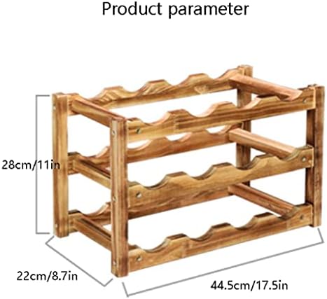 Three-Layer Premium Pine Wine Rack with Screw Reinforcement 12 Bottles