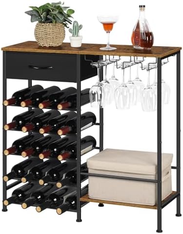 OYEAL 5 Tier Freestanding Wine Rack with Storage