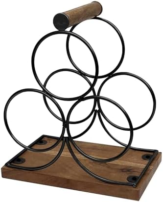 Nu Steel 3 Bottles Tabletop Wine Holder Black 1