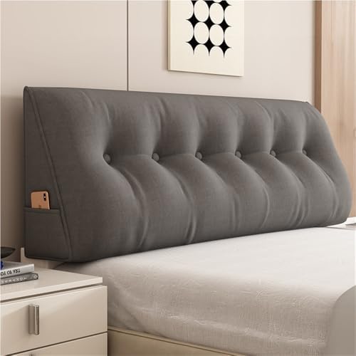Triangle Wedge Headboard Pillow with Side Pockets - Black 394in