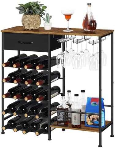 OYEAL 5 Tier Freestanding Wine Rack with Storage