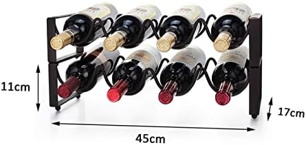 2 Tier Metal Wine Rack for 8 Bottles - Black