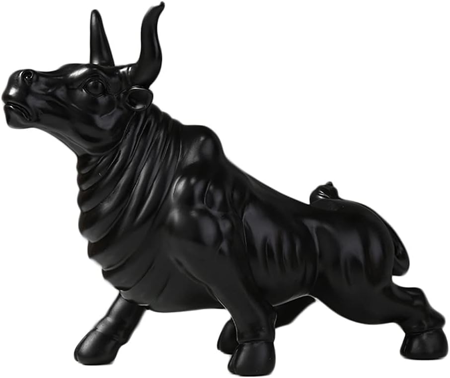 YYDS Wine Rack Resin Cow Decor Black