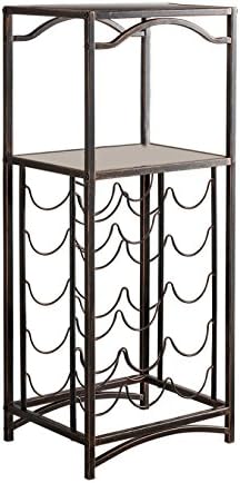 KB Designs - 15 Bottle Metal Wine Rack Stand with 2 Shelves